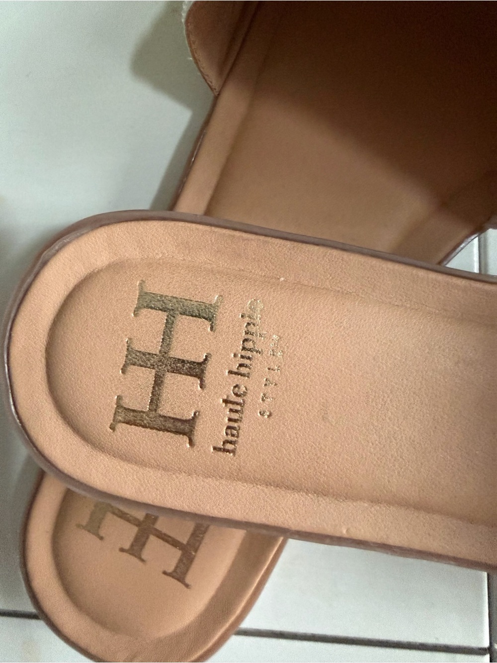 Haute Hippie Beaded Palm Tree Cream Slide Sandals Size 7.5 - Picture 4 of 5